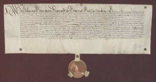 Lehenbrief des Markgrafen Philipp II. von Baden-Baden für die Gemeinde Leiberstung und die Schiftung über den Zehnt zu Leiberstung auf neun Jahre und für die auf der Schiftung über den Zehnt auf der Schiftung gleichfalls auf neun Jahre
