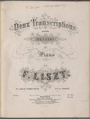 Deux transcriptions d'après Rossini : pour piano, 2. La Charité