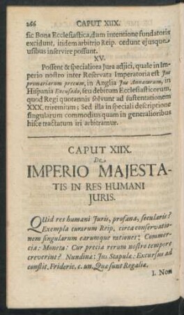 Caput XIIX. De Imperio Maiestatis In Res Humani Iuris