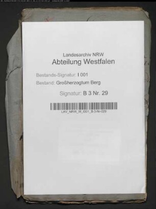Etats der Pfarrfundationen in der Mairie Warendorf