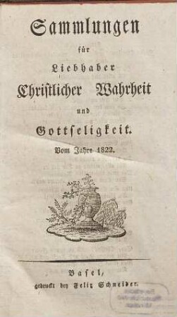 Sammlungen für Liebhaber christlicher Wahrheit und Gottseligkeit, 1822