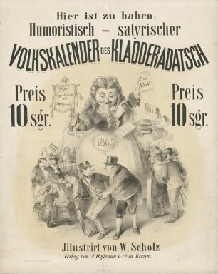 Humoristisch-satirischer Volkskalender des Kladderadatsch 1865