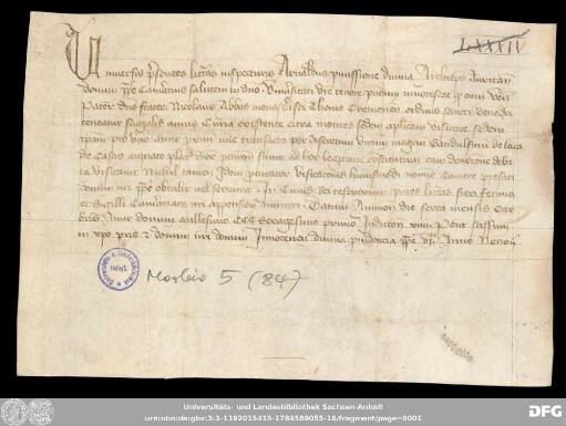 [Halle (Saale), Universitäts- und Landesbibliothek Sachsen-Anhalt, Morbio 5 (84)]