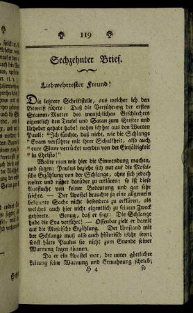 Sechzehnter Brief.