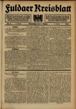 Ausgabe vom Donnerstag, den 08. Januar 1914.