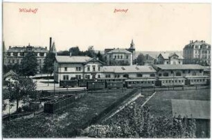Wilsdruff. Bahnhof mit Eisenbahnzug