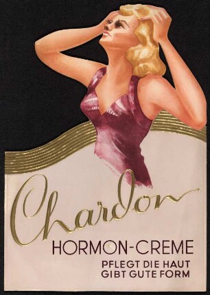 Reklameschild : Werbeaufsteller für Chardon Hormon-Creme