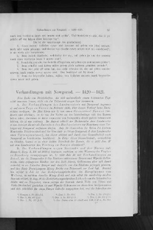 Verhandlungen mit Nowgorod. - 1420-1421.