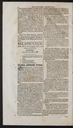 Relatio CXLII.