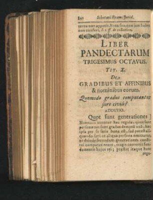 Liber Pandectarum Trigesimus Octavus.
