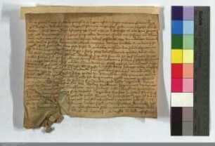 Die Brüder Berenger und Wiegand von Radenhausen überlassen dem deutschen Hause bei Marburg ihren Hof zu Radenhausen bis zur Abtragung einer schuld...