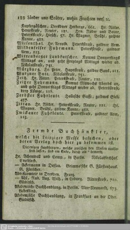 Fremden Buchhändler, welche die Leipziger Messen besuchen, …