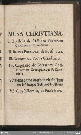 I. Musa Christiana