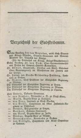 Verzeichniß der Subskribenten.