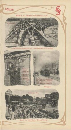 Berlin, Gr. Berliner Strassenbahn A.G. ; Kanalwechsel. 1 durchgehendes Doppelgleis mit 2 doppelgleisigen Abzweigungen ; Königsplatz ; Potsdamer Platz. Einbau der unterirdischen Stromzuführung