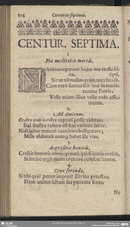 Centur. Septima