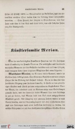 Künstlerfamilie Merian