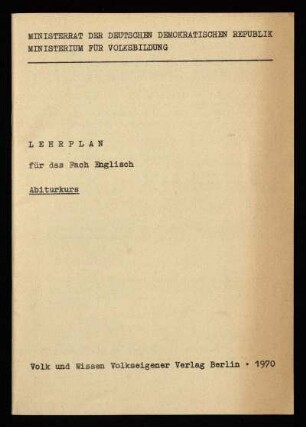 1970: Abiturkurs