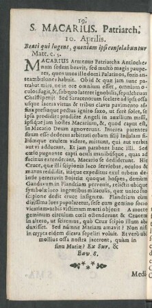 S. Macarius. Patriarch.