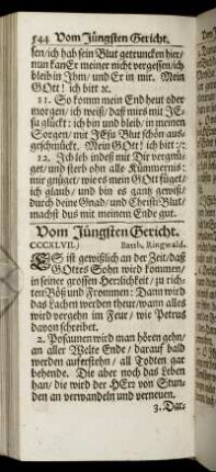 Vom Jüngsten Gericht. - Von der Ewigkeit.