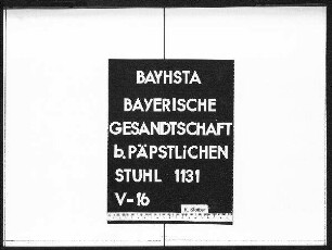 Schriftwechsel mit Freiherrn von Kesselstadt