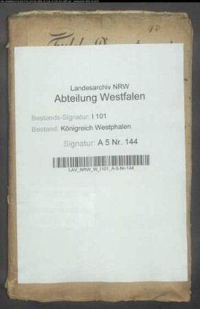 Verwaltung der vakanten Präbenden beim Domkapitel Paderborn