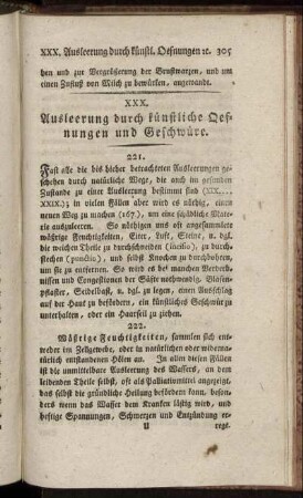 XXX. Ausleerung durch künstliche Oefnungen und Geschwüre.