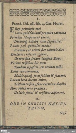 2. Ode In Christi Nativitatem
