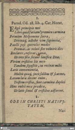 2. Ode In Christi Nativitatem