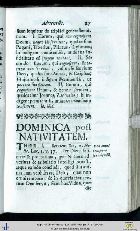 Dominica post Nativitatem.