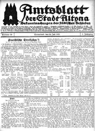 Nummer 30 : Sonnabend, den 24. Juli 1926
