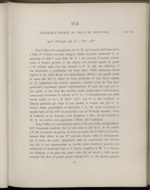XLII. Annibal Iberti au duc de Mantoue. Valladolid, 18 juillet 1603