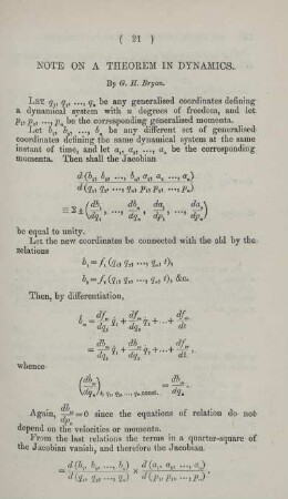 Note on a theorem in dynamics