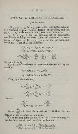 Note on a theorem in dynamics