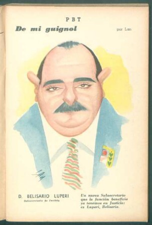 D. Belisario Luperi, Subsecretario de Justicia - [Caricatura] : De mi Guignol