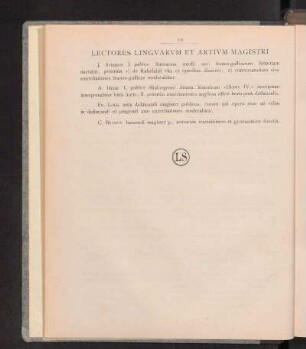 Lectores Lingvarvm Et Artivm Magistri