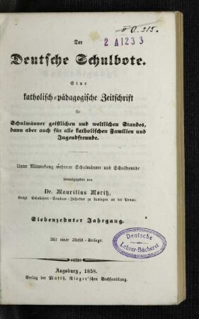 17: Der Deutsche Schulbote - 17. 1858