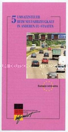 Informationsblatt des Bundesministeriums der Finanzen zur Umsatzsteuer