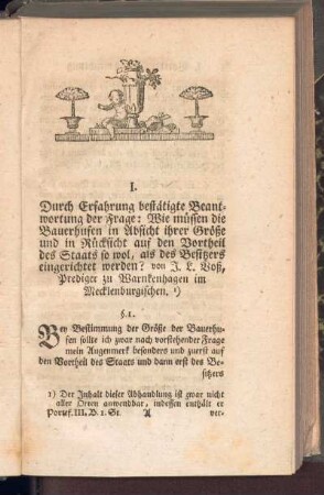 Dritten Bandes erstes Stück