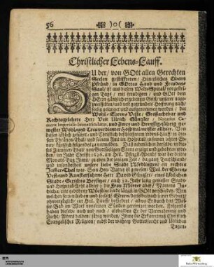 Christlicher Lebens-Lauff