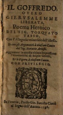 Il Goffredo ovvero Gerusalemme liberata