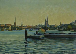 Blick über Außenalster in Hamburg