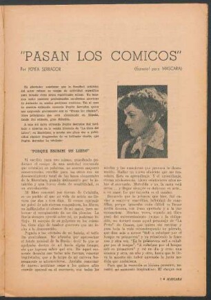 "Pasan los cómicos" : (Especial para "Máscara")