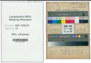 Entnazifizierung Johannes Wirz , geb. 20.08.1910 (Bauunternehmer)