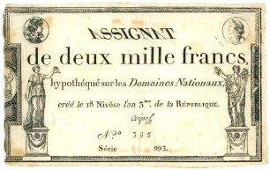 Geldschein, 2.000 Francs, 7.1.1795