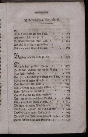 Alphabetisches Verzeichniß.