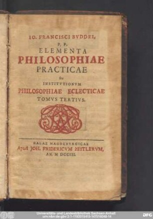 Tomvs Tertivs: Elementa Philosophiae Practicae