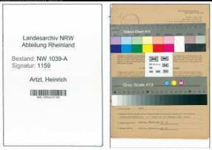 Entnazifizierung Heinrich Artzt , geb. 18.09.1920 (Angestellter)