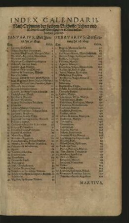 Index Calendarii