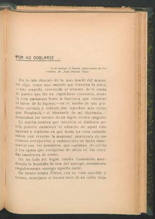 Por no doblarse : A mi amigo, el ilustre gobernador de Corrientes, Dr. Juan Ramón Vidal.